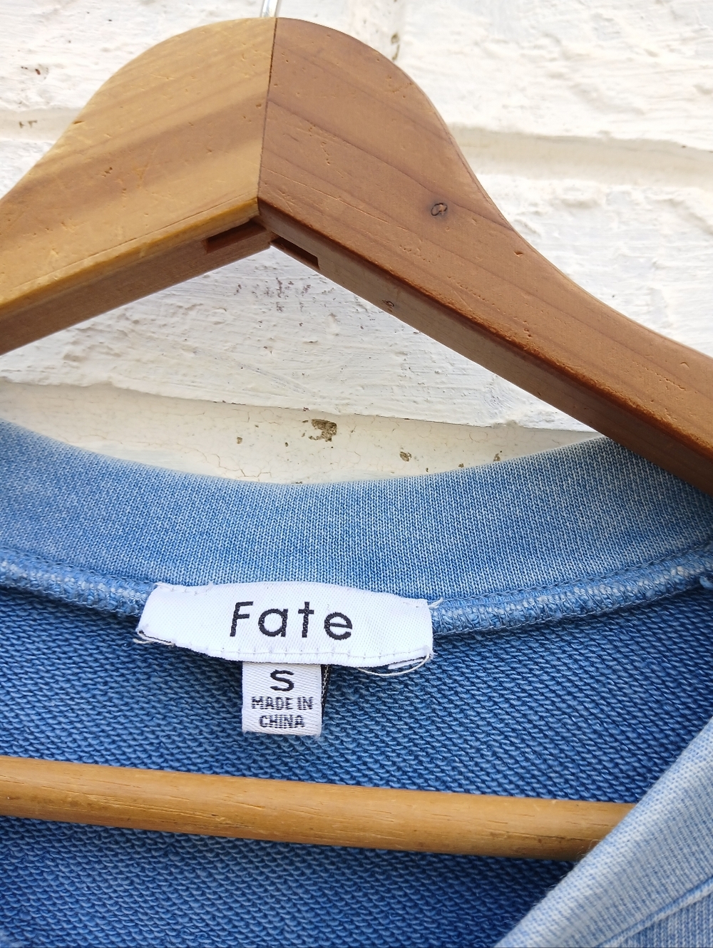 Fate Embroidered Puff Sleeve Sweatshirt Blue - Picture 3 of 6